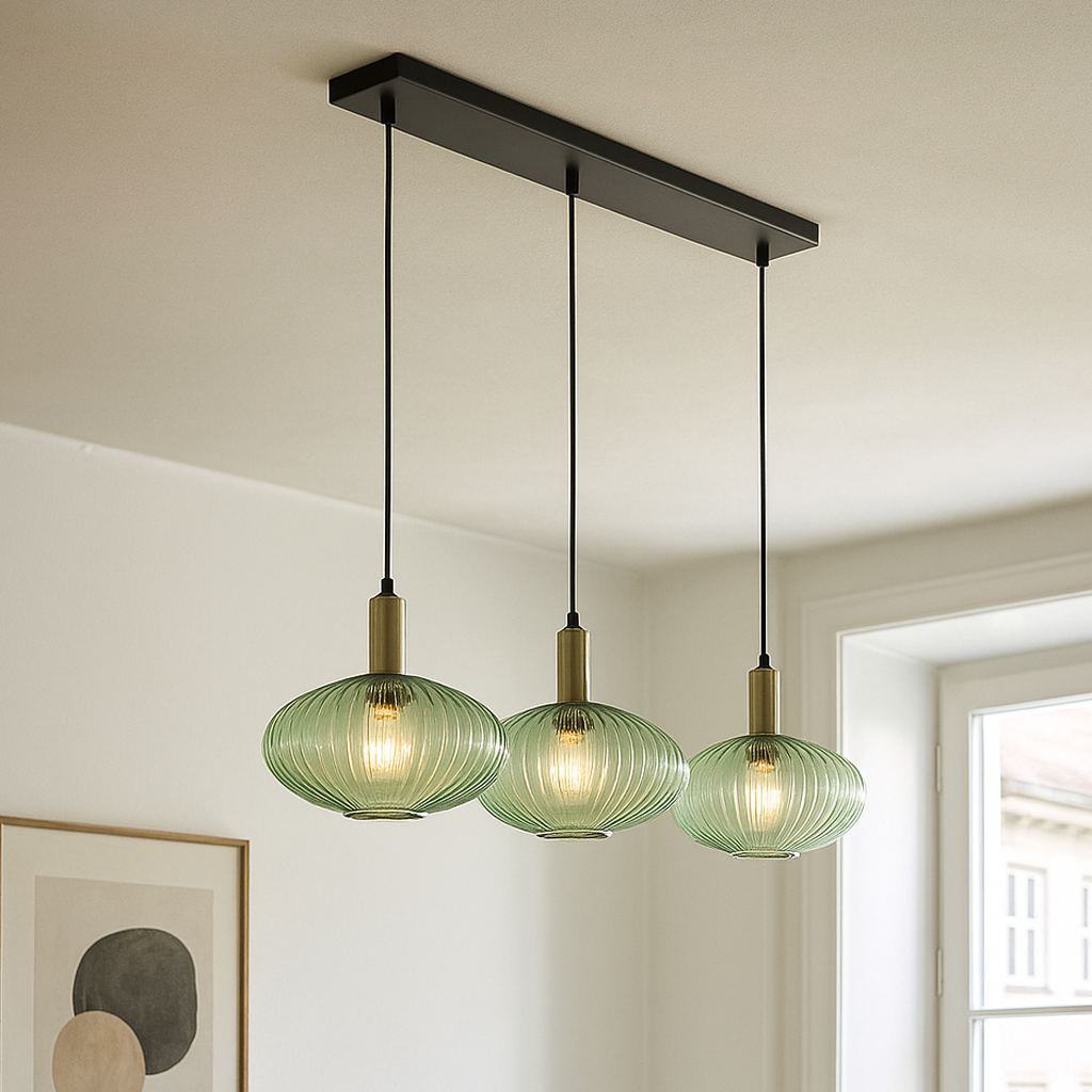Retro pendler lampe grøn, Charlois