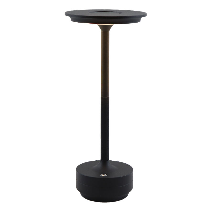Modern genopladelige bordlampe sort, Arvind, 3W, varm til kold hvid justerbar LED, med brytare
