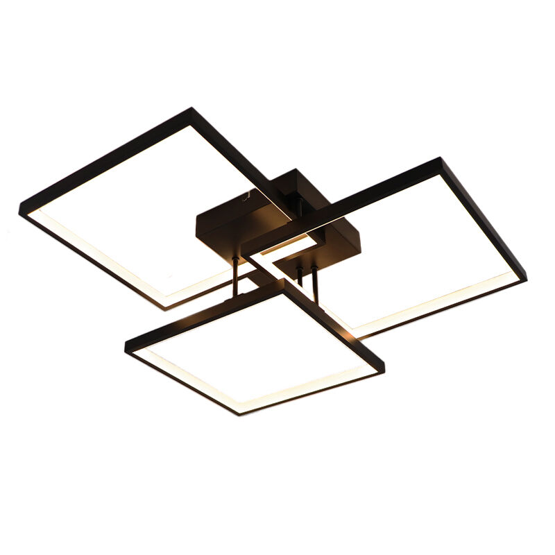 Modern plafond sort, Giorgio, 38W, 2700K LED, 3 trins lysdæmper