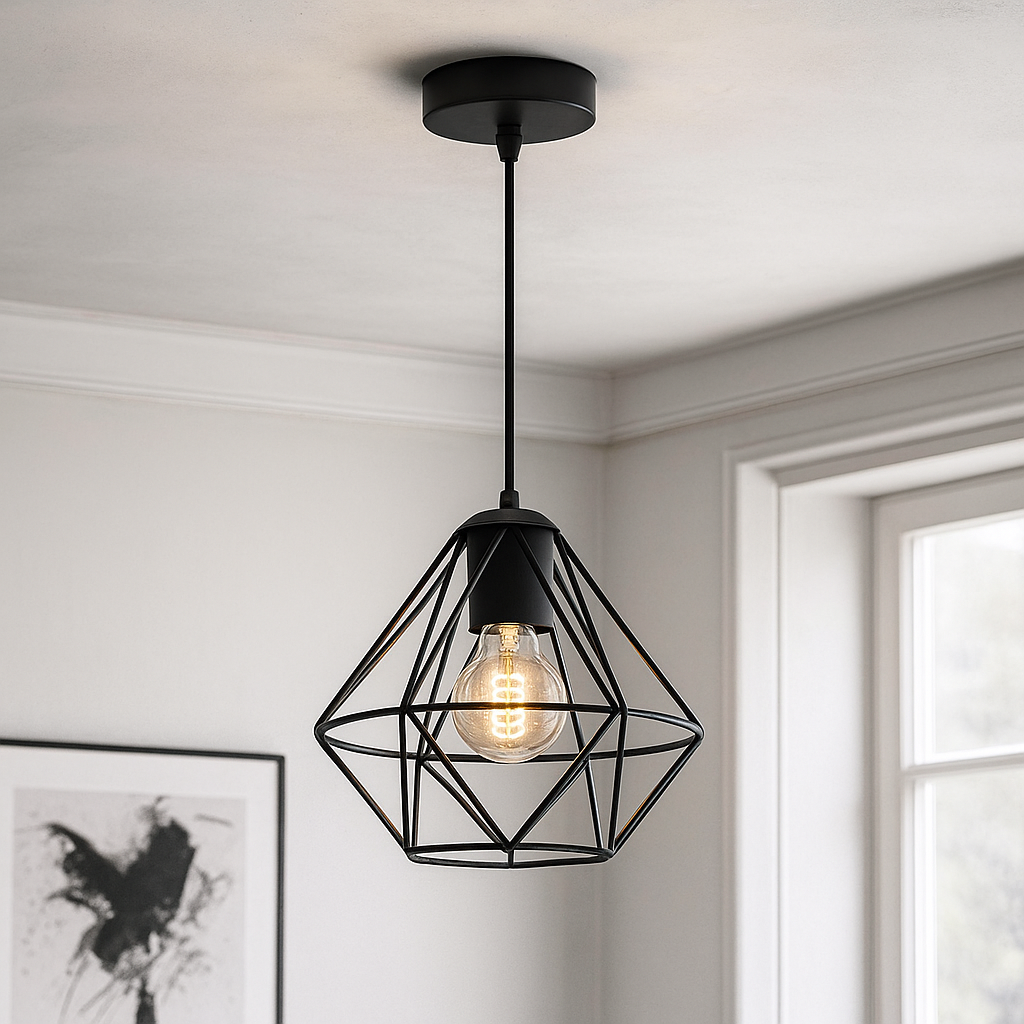 Industri pendler lampe sort, Jochem