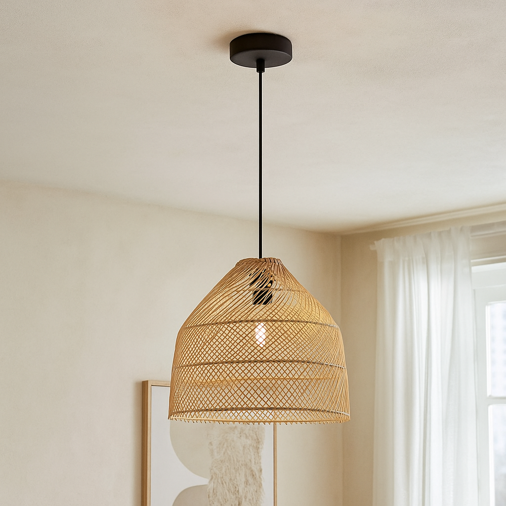 Rattan pendler lampe brun, Marcia