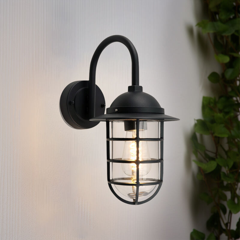 Klassisk udendørslampe sort, Havana, IP54