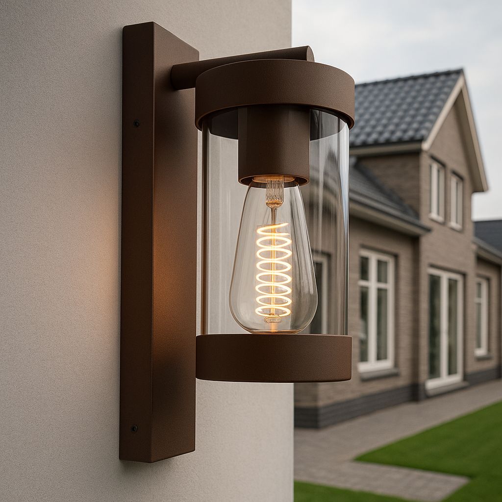 Modern udendørslampe rustfarvet, Musa, IP44
