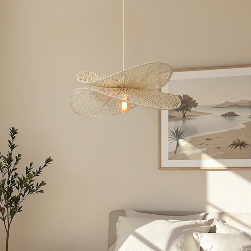 Papir pendler lampe beige, Rosalie