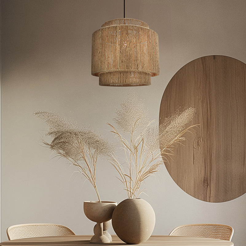 Rustik pendler lampe brun, Sanny