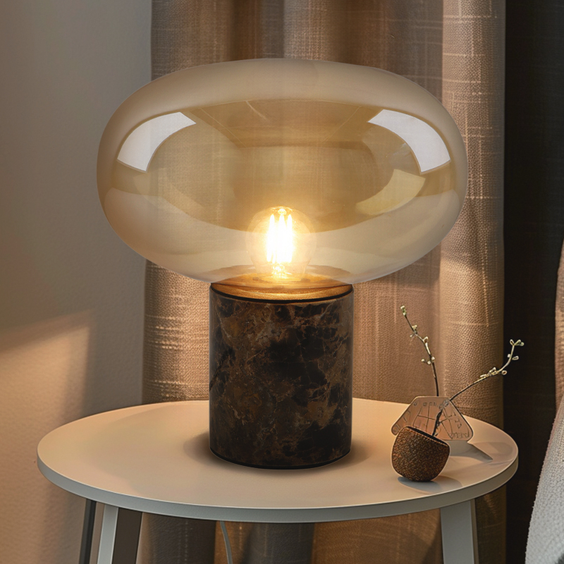 Marmor bordlampe rav, Alan, med brytare