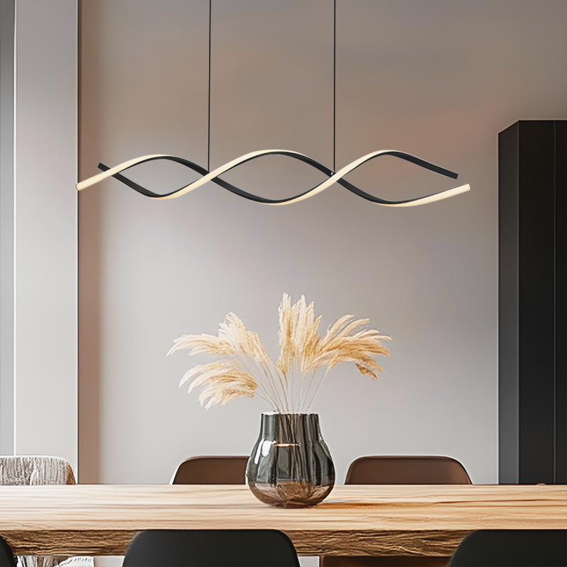 Design pendler lampe sort, Kuno, 45W, 3000K LED, 3 trins lysdæmper