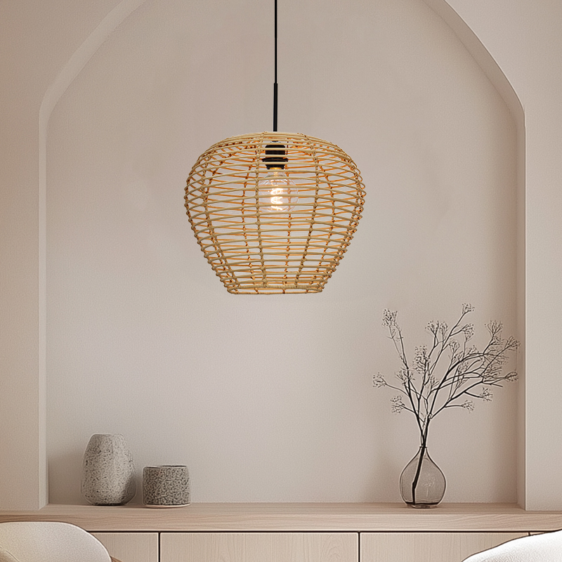 Rattan pendler lampe brun, Irene