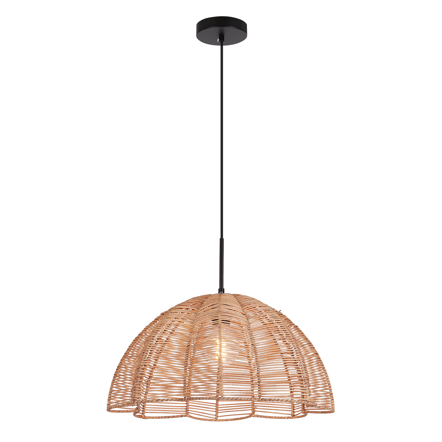 Rattan pendler lampe brun, Heather