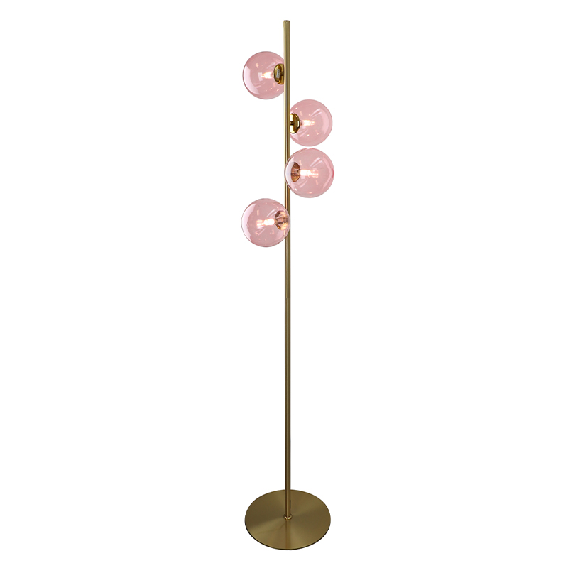 Design gulv lampe lyserød, Remo, med brytare