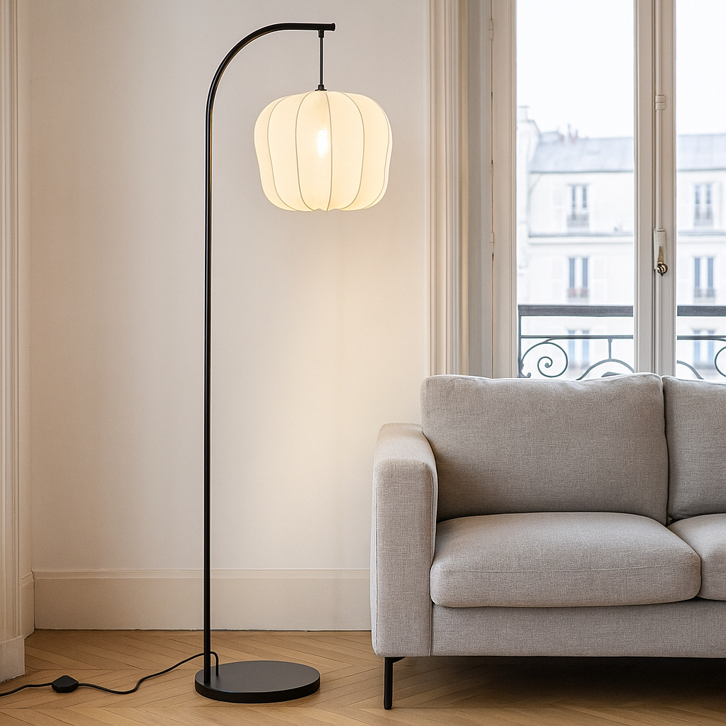 Modern gulv lampe creme, Deborah, med brytare