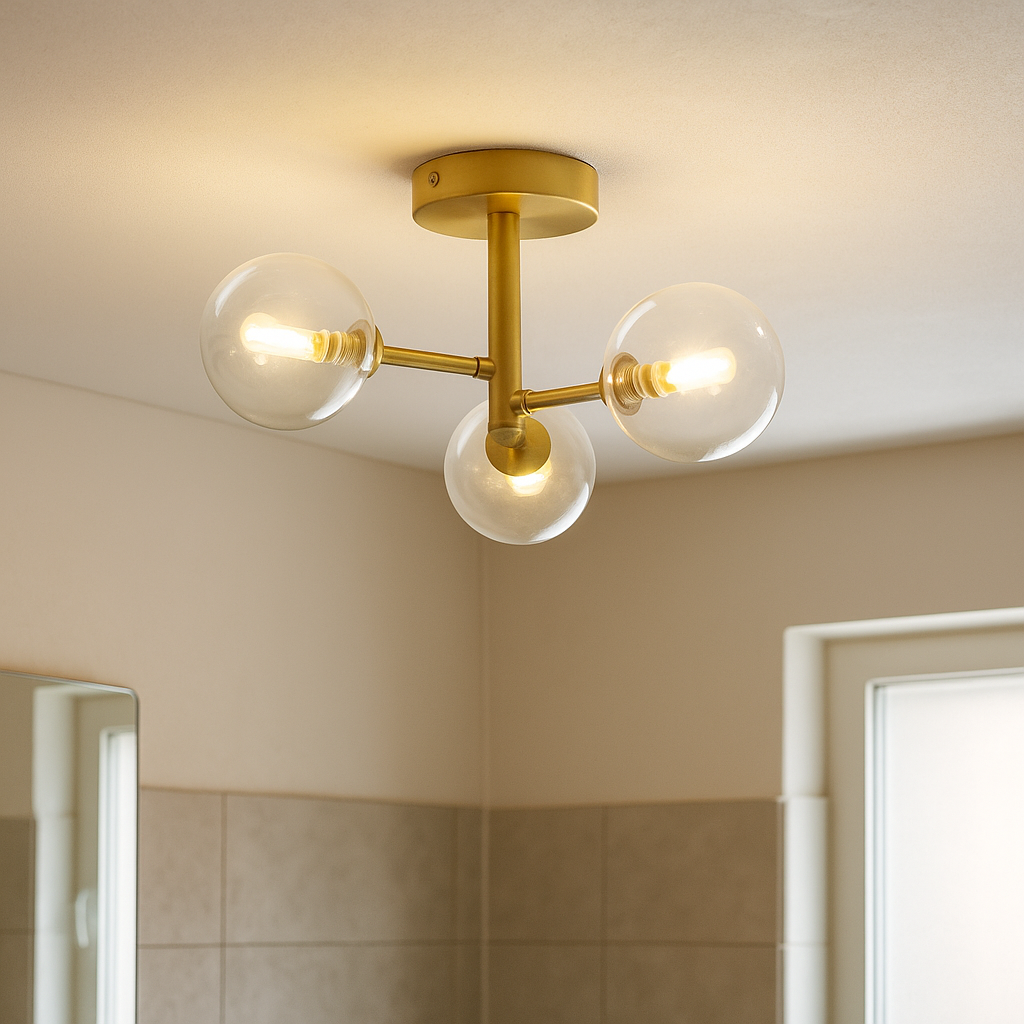 Modern loftlampe badeværelse guld, Amer, IP44