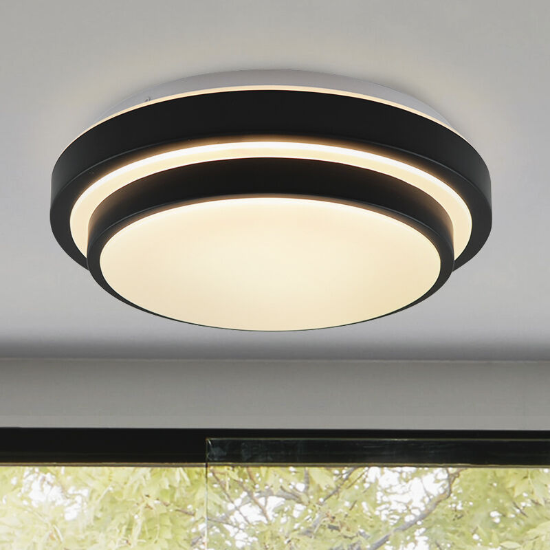 Modern loftlampe badeværelse sort, Jaro, 12W, 3000K LED, IP44