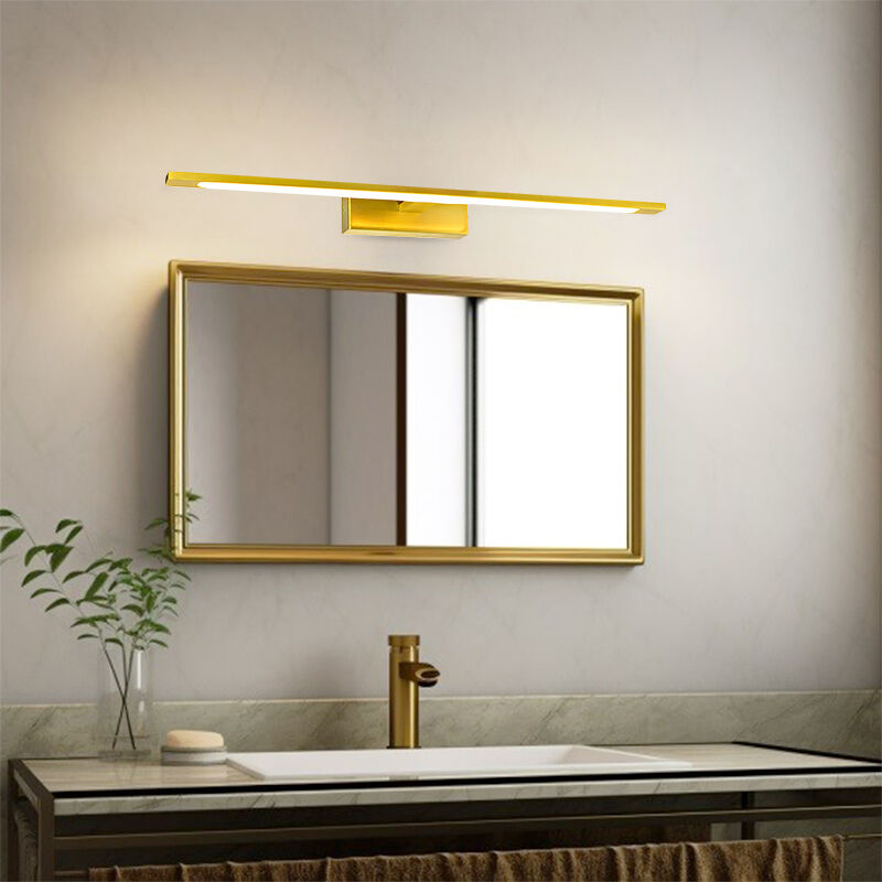 Modern spejllampe guld, Steffy, 8W, 3000K LED, IP44
