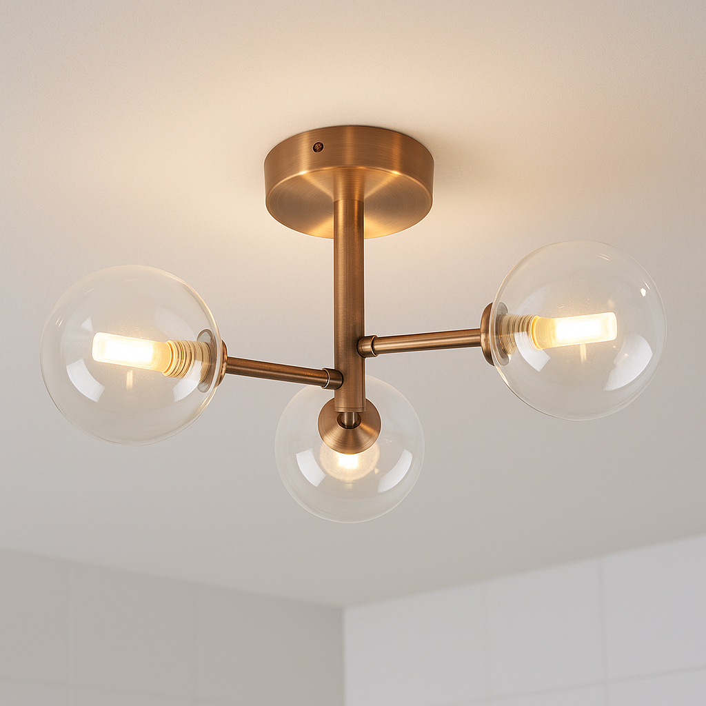 Modern loftlampe kobber, Amer, IP44