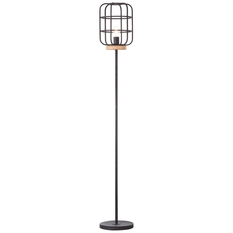 Træ gulv lampe sort, Taede, med brytare