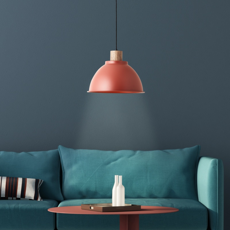 Rustik pendler lampe rød, Thalina