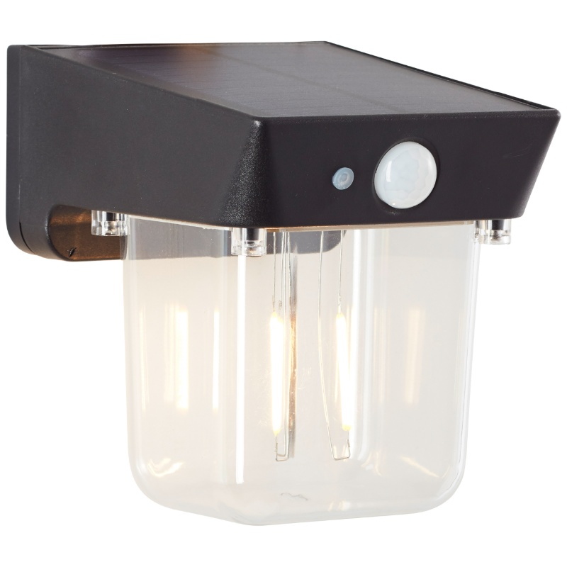 Modern udendørs væglampe solcelle sort, Steijn, 2W, 2700K LED, IP44