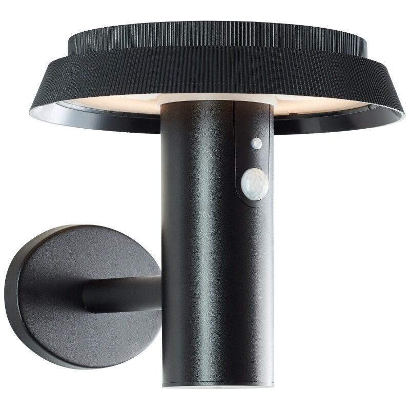 Metal udendørs væglampe solcelle sort, Ridvan, 4W, 3000K LED, IP44