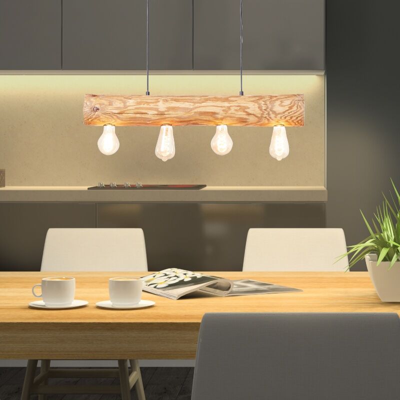 Træ pendler lampe brun, Sibren