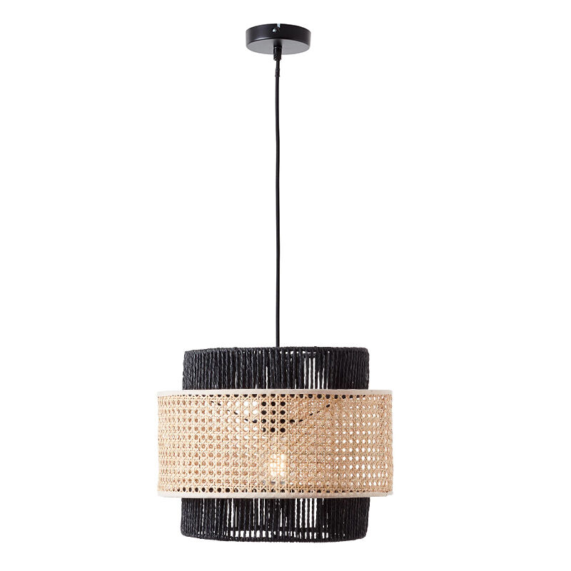Rattan pendler lampe beige, Quirien