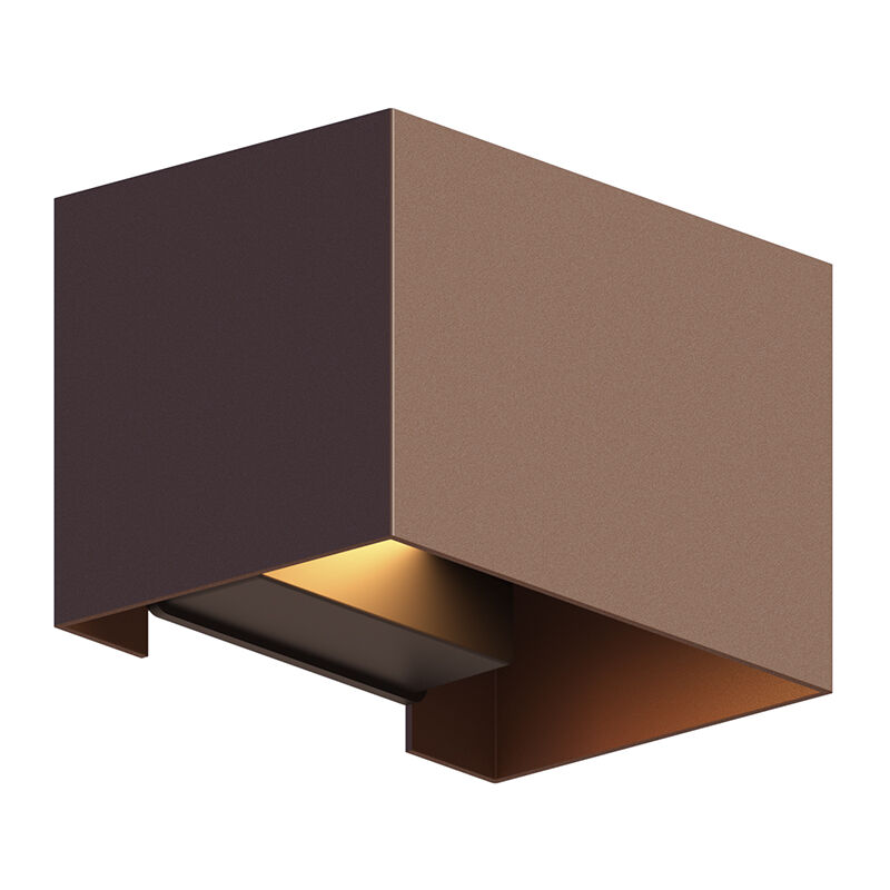 Rustfarvet up down væglampe aluminium, Dion, 7W, 3000K LED, IP54