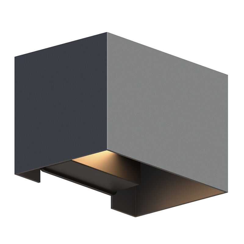 Antracit up down væglampe aluminium, Dion, 7W, 3000K LED, IP54