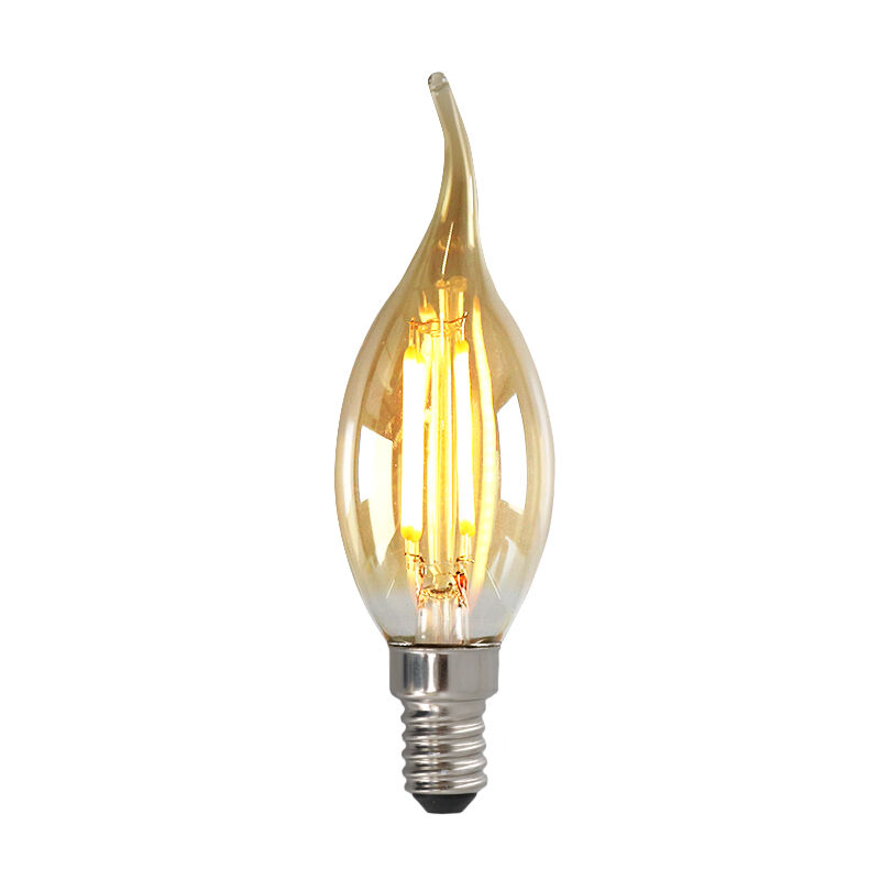Dæmpbar Olucia E14 LED-spidslys, 3w, ravfarvet glas, 2200k