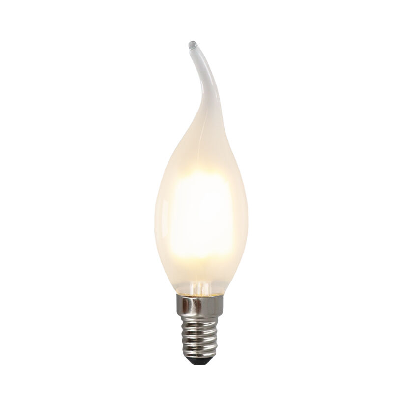 Dæmpbar Olucia E14 LED-spidslys, 3w, Hvidt glas, 2700k