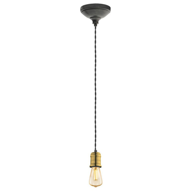 Guld vintage pendler lampe metal, Christel
