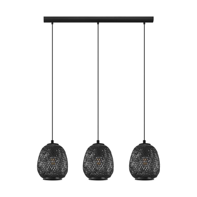 Træ pendler lampe sort, Nicole