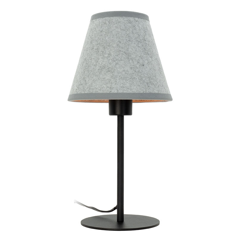 Grå bordlampe stof, Allan, med brytare