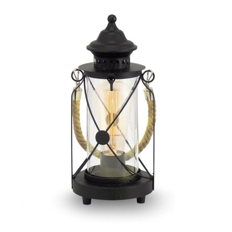 Sort klassisk bordlampe stål, Katoo, med brytare