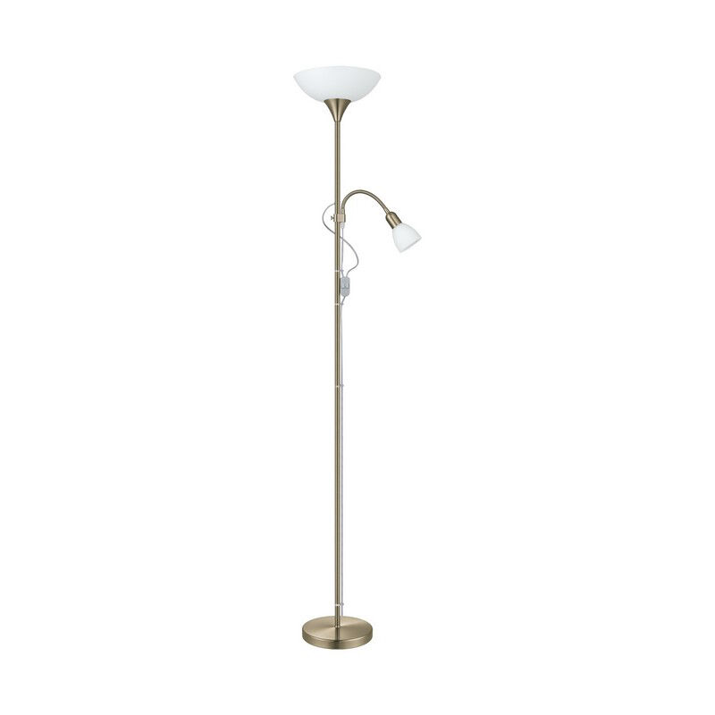 Bronze læselampe gulv plast, Burgo, med brytare