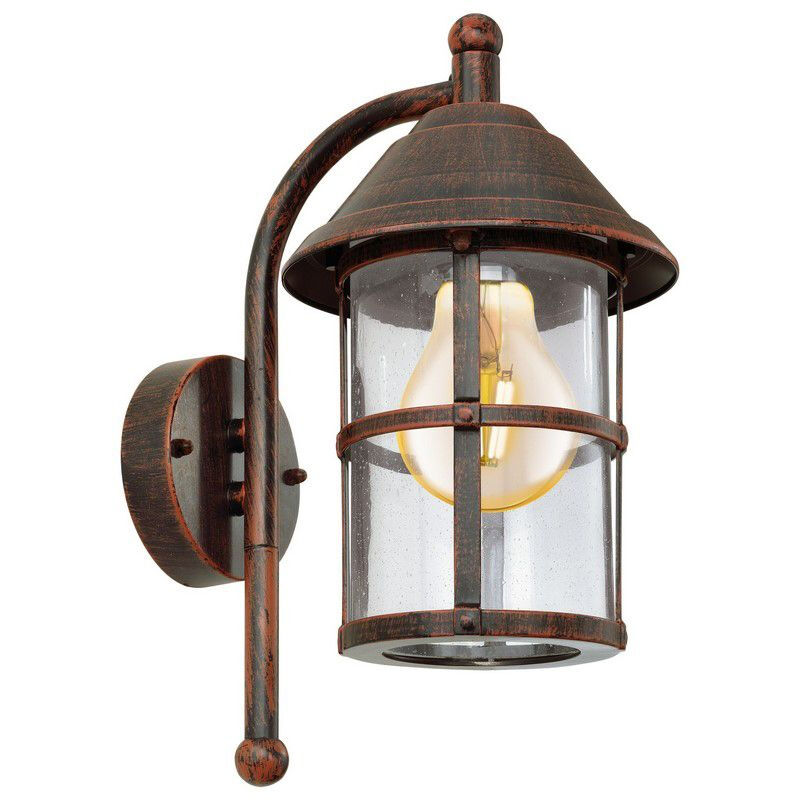 Brun klassisk udendørslampe glas, Gisele, IP23