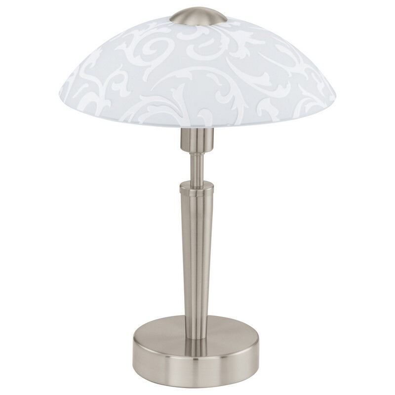 Nikkel klassisk bordlampe stål, Adi, med beröringsdimmer