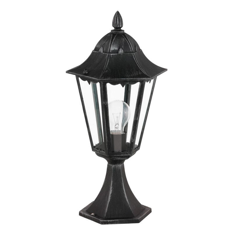 Sort klassisk udendørslampe aluminium, Leanna, IP44