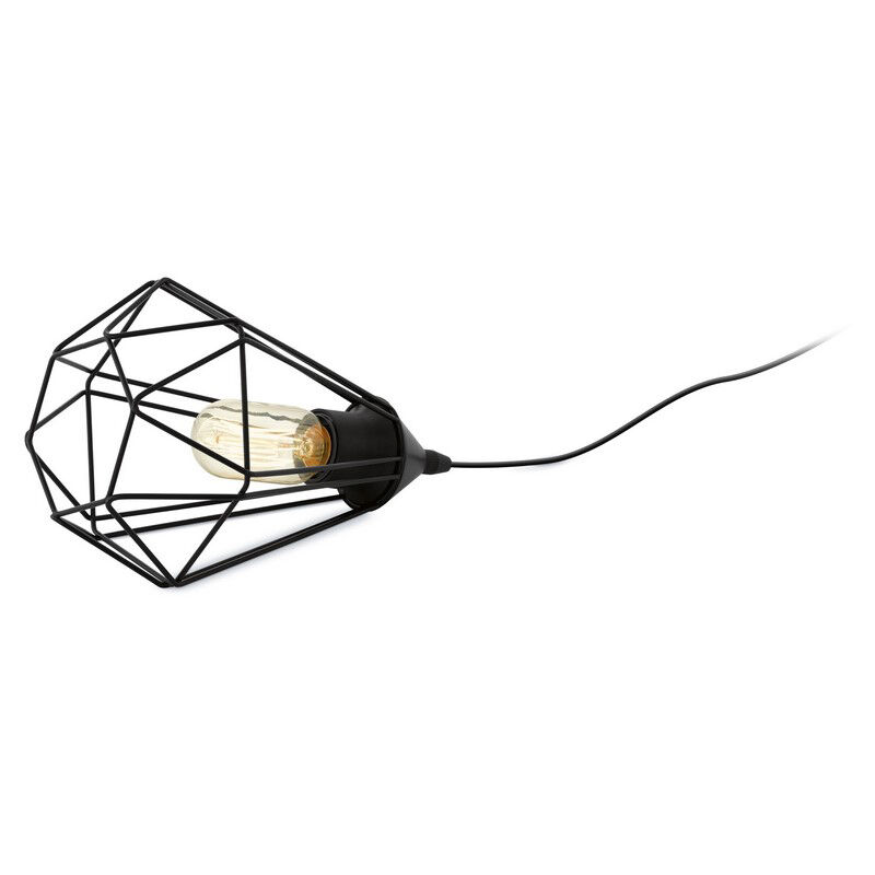Sort industri bordlampe metal, Costel, med brytare