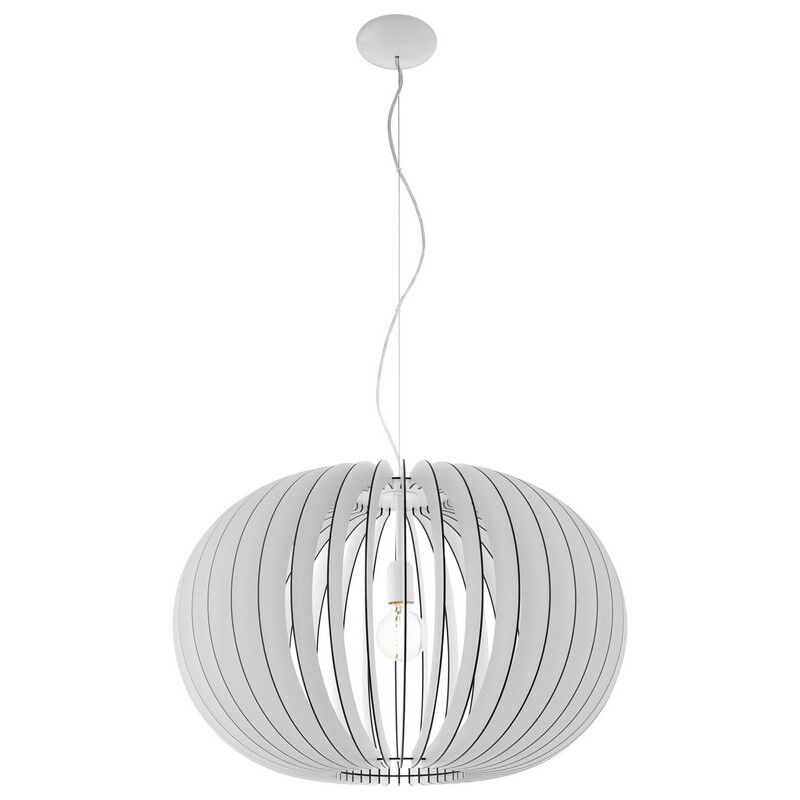 Hvid rustik pendler lampe træ, Kiran
