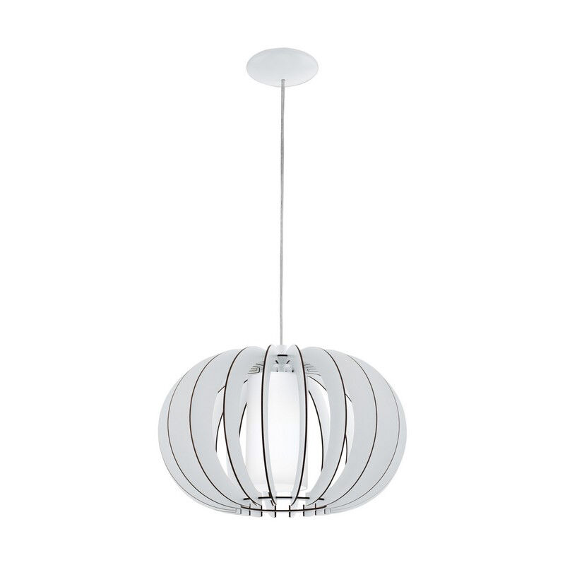 Hvid rustik pendler lampe træ, Kiran