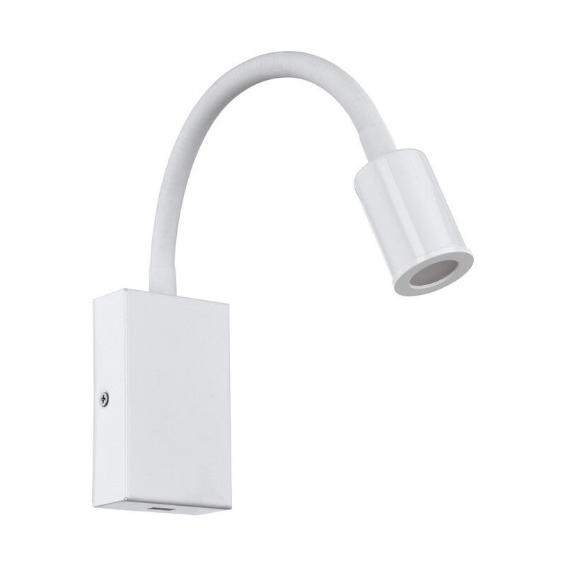 Hvid modern væglampe plast, Cafer, 4W, 3000K LED, med brytare