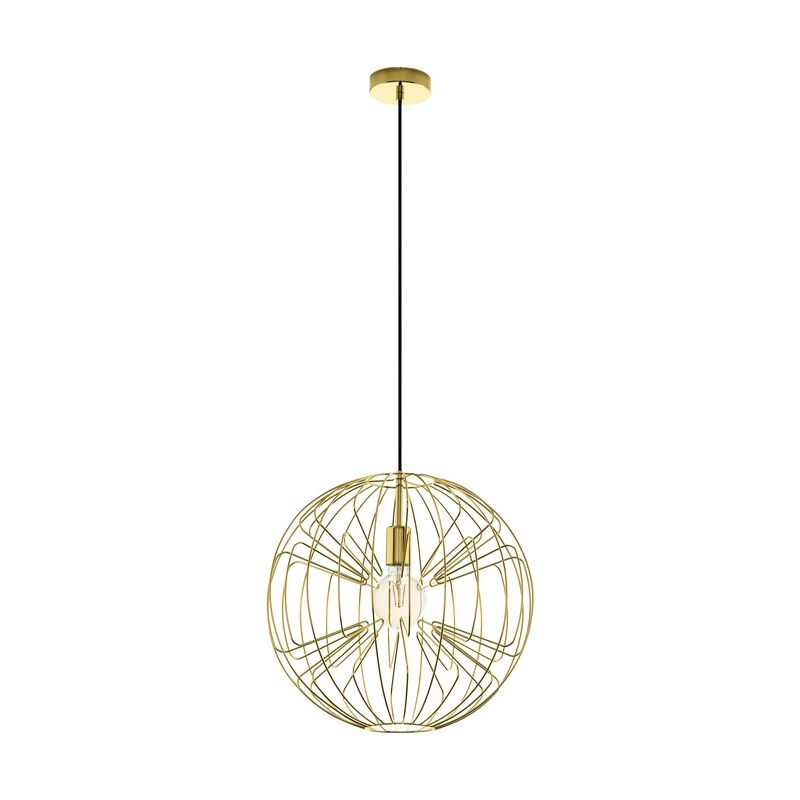Gul industri pendler lampe stål, Josiah