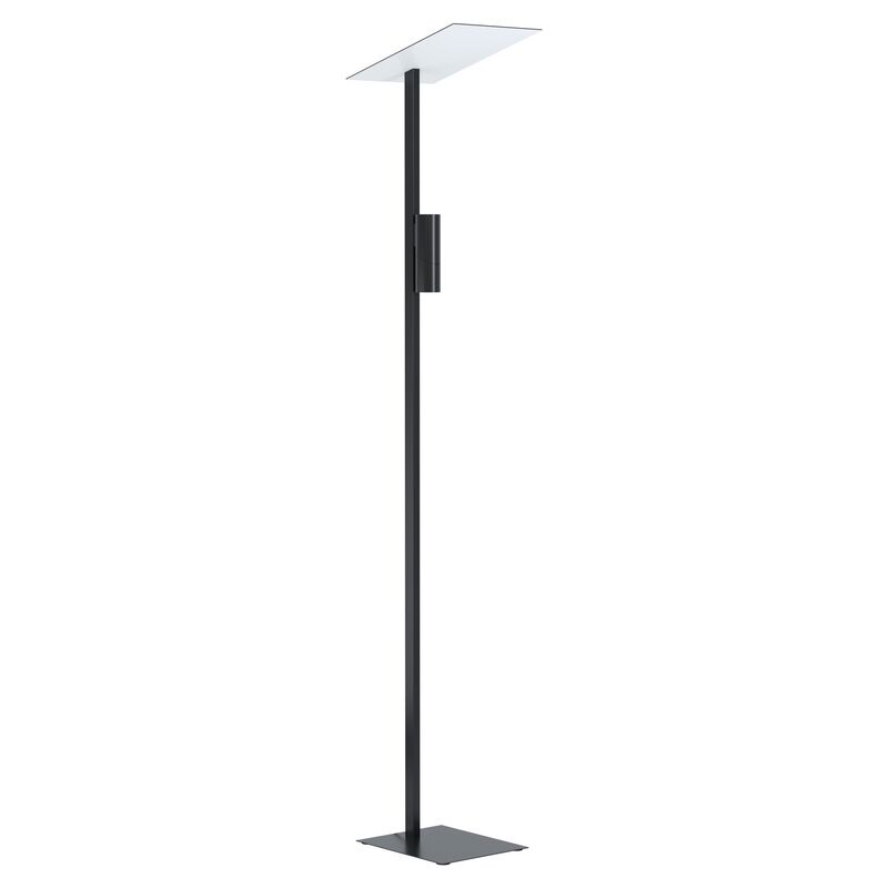Hvid modern gulv lampe aluminium, Annegreet, med brytare