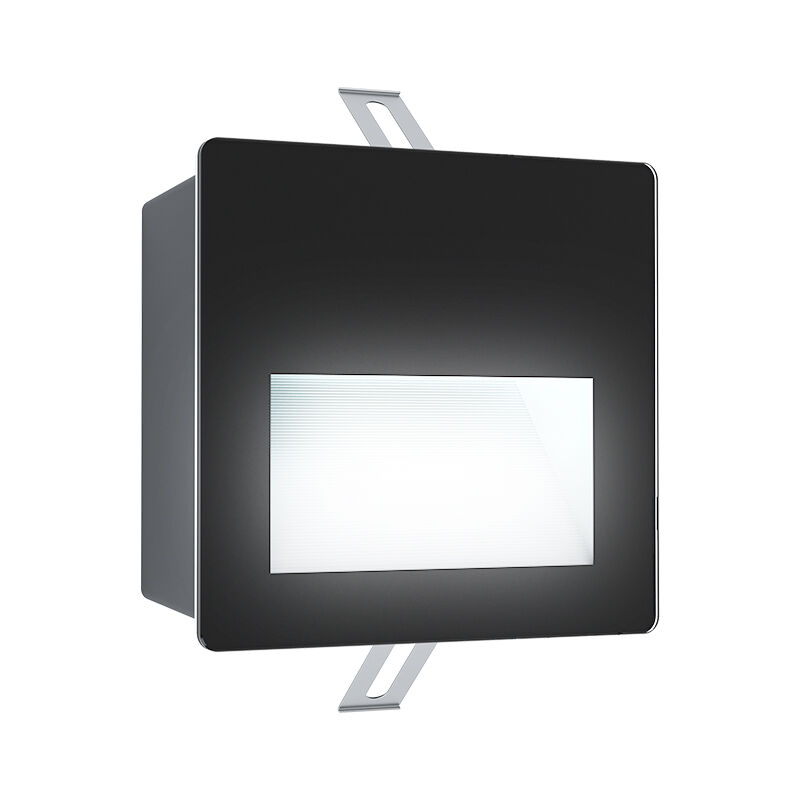 Sort modern indbygget udendørs væglampe aluminium, Luigino, 3,7W, 4000K LED, IP65