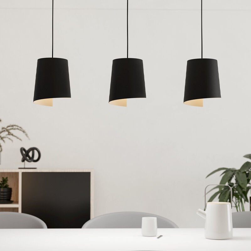 Sort rustik pendler lampe aluminium, Vincenzo