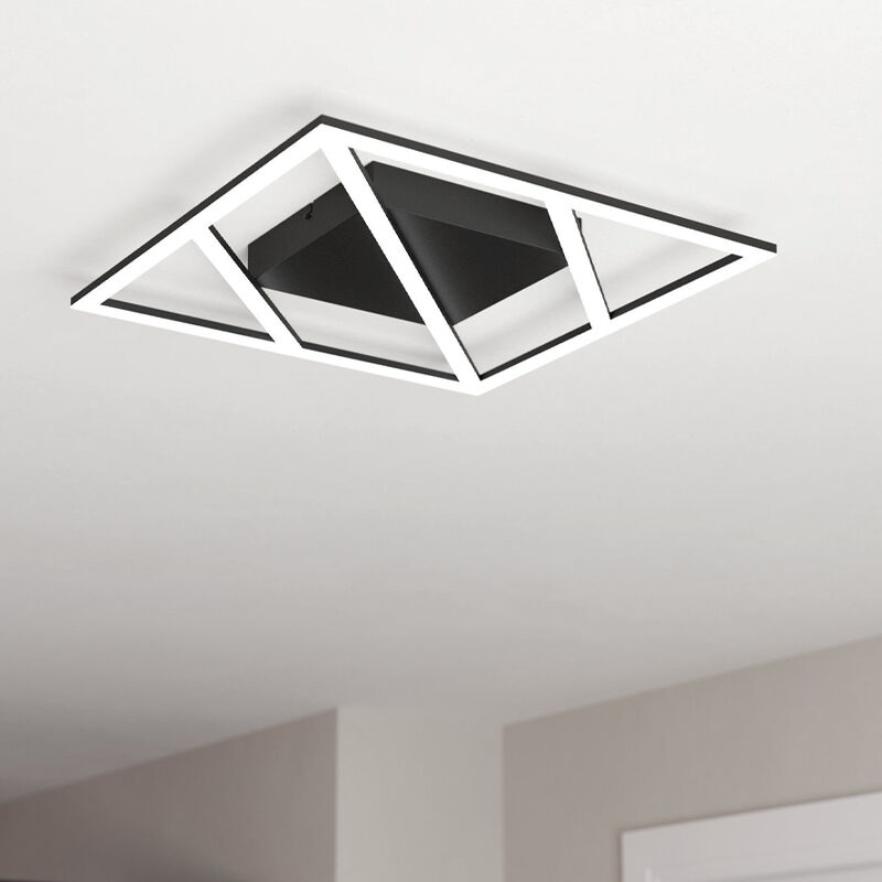 Sort design plafond aluminium, Kenley, 21W, varm til kold hvid justerbar LED, 3 trins lysdæmper