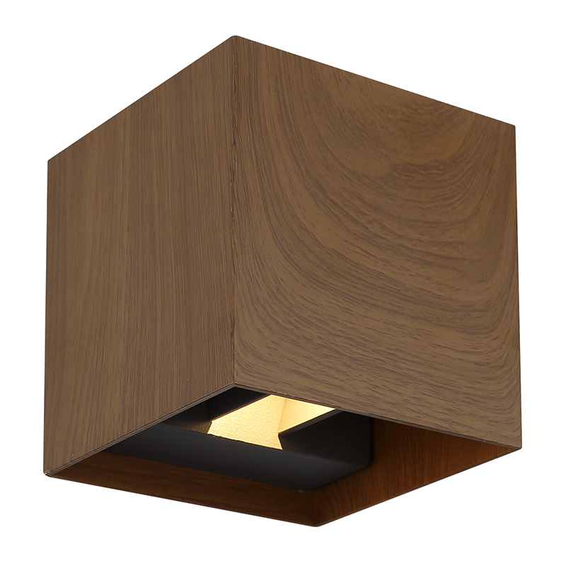 Brun modern up down væglampe aluminium, Nargis, 3W, 3000K LED, IP54