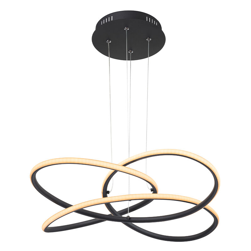 Sort modern pendler lampe plast, Polina, 30W, 3000K LED