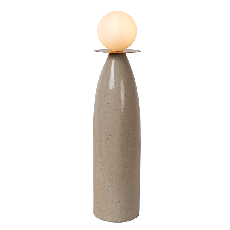 Keramik bordlampe grå, Figaro, med brytare