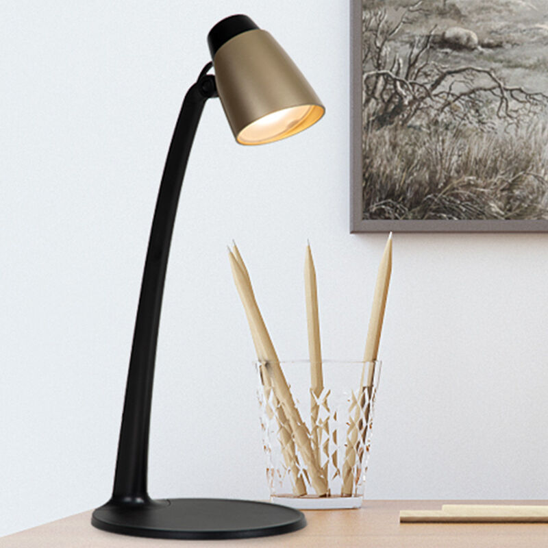 Messing skrivebordslampe klassisk, Ludo, 4,5W, 3000K LED, med brytare